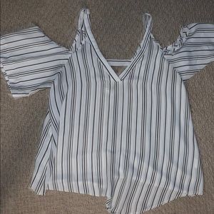 Striped Cold Shoulder Blouse